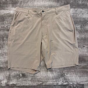 Footjoy Performance Golf Khaki Shorts Flat Front 9" Chino Mens Sz. 35